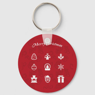 Merry Kerstmis Popular Icons set Sleutelhanger