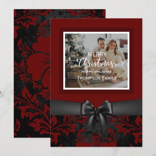 Merry Kerstmis prettige feestdagen aangepast scrip Kaart (Voorkant / Achterkant)