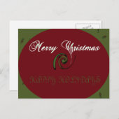 Merry Kerstmis Prettige feestdagen Briefkaart (Voorkant / Achterkant)