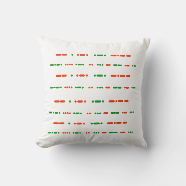 Merry Kerstmis Prettige feestdagen Morse Code Pill Kussen (Voorkant)