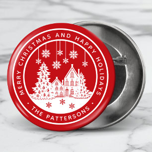 Merry Kerstmis Prettige feestdagen Winter Geperson Ronde Button 3,2 Cm