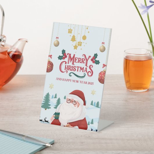 MERRY Kerstmis Reclamebord Met Voetstuk (Insitu)