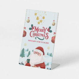 MERRY Kerstmis Reclamebord Met Voetstuk