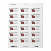 Merry Kerstmis  Red Truck Tree Adres Etiket (Full Sheet)
