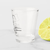 Merry Kerstmis  retro-muissymbool Shot Glas (Rechts)