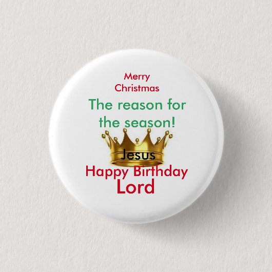 Merry Kerstmis Ronde Ronde Button 3,2 Cm (Voorkant)