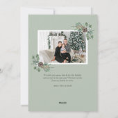 Merry Kerstmis Rustic Greenery Wreath Foto Feestdagenkaart (Achterkant)