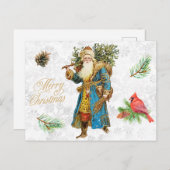 Merry Kerstmis Santa Claus Collage Feestdagenkaart (Voorkant / Achterkant)