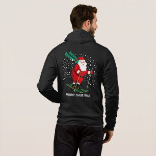 Merry Kerstmis Skiing Santa Winter Persoonlijk Hoodie