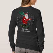 Merry Kerstmis Skiing Santa Winter Persoonlijk T-shirt (Achterkant)