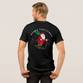 Merry Kerstmis Skiing Santa Winter Persoonlijk Tri-Blend Shirt (Achterkant volledig)