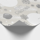 Merry Kerstmis Snowman Coffe Mok Silver White Cadeaupapier (Hoek)