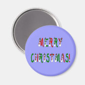 Merry Kerstmis Snowman Font Magnet Magneet (Voorkant / Achterkant)