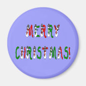 Merry Kerstmis Snowman Font Magnet Magneet (Voorkant)