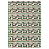 Merry Kerstmis Tablecloth, Green Pset Penguin Tafelkleed (Voorkant)