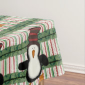 Merry Kerstmis Tablecloth, Green Pset Penguin Tafelkleed (Voorbeeld)