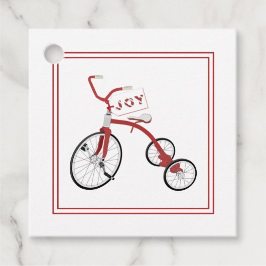 Merry Kerstmis  Tricycle Joy Gift Label (Voorkant)