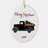 Merry Kerstmis Truck Ceramic Ornament (Rechts)