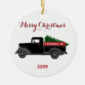 Merry Kerstmis Truck Ceramic Ornament (Voorkant)