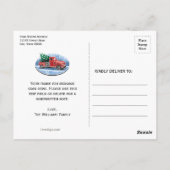 Merry Kerstmis  Truck Dank u Briefkaart (Achterkant)