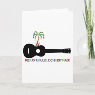 Merry Kerstmis Ukulele Feestdagen Kaart