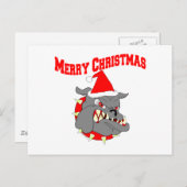 Merry Kerstmis USMC Devil Dog Feestdagenkaart (Voorkant / Achterkant)