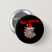 Merry Kerstmis USMC Devil Dog Ronde Button 5,7 Cm (Voorkant /achterkant)