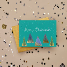 Merry Kerstmis Vintage Trees Vakantie Briefkaart