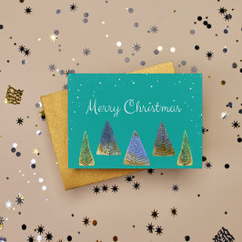 Merry Kerstmis Vintage Trees Vakantie Briefkaart