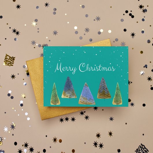 Merry Kerstmis Vintage Trees Vakantie Briefkaart