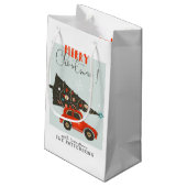 Merry Kerstmis Whimsical Car Tree (aangepast) Klein Cadeauzakje (Achterkant Gekanteld)