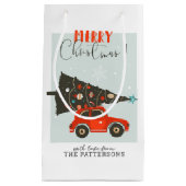 Merry Kerstmis Whimsical Car Tree (aangepast) Klein Cadeauzakje (Voorkant)