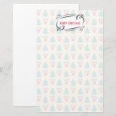 Merry Kerstmis Whimsical Retro Holiday Design Briefpapier (Voorkant / Achterkant)