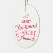 Merry Kerstmis Ya Filthy Animal Ceramic Ornament (Links)