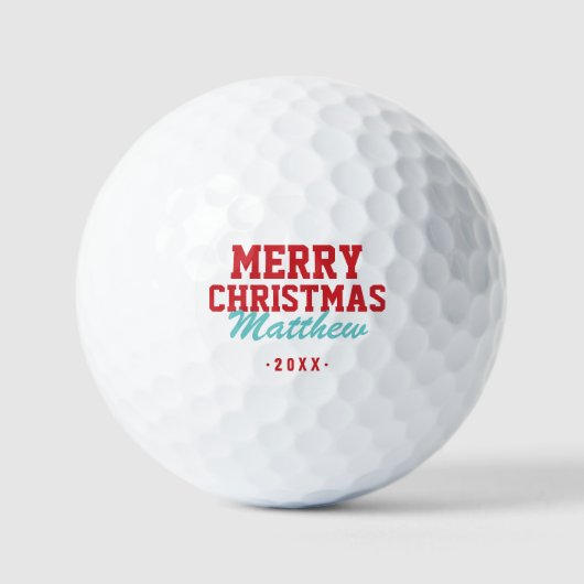 Merry Kerstmonogram Golf Balls Golfballen (Voorkant)