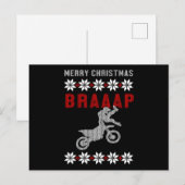 Merry Kerstmotor Motocross Ugly Christma Briefkaart (Voorkant / Achterkant)