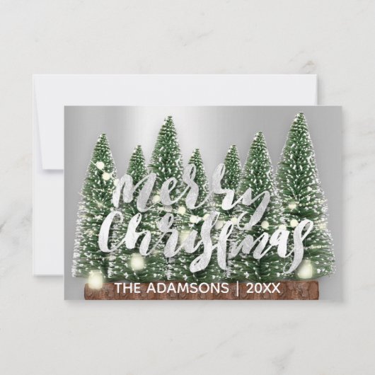 Merry kerstnaam Roos Licht Silver Kaart (Achterkant)