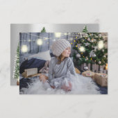 Merry kerstnaam Roos Licht Silver Kaart (Voorkant / Achterkant)