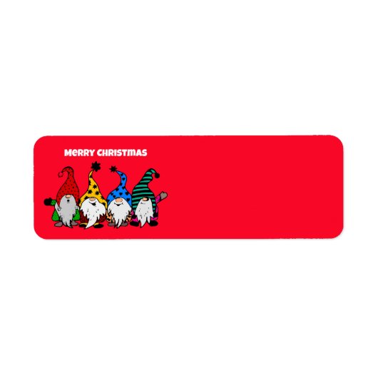 Merry Kerstnomes adreslabel Etiket (Voorkant)