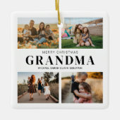 Merry Kerstoma 4 Foto Collage Keramisch Ornament (Voorkant)