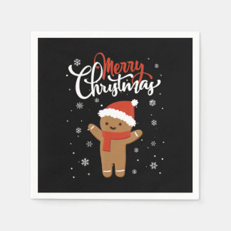 Merry kerstontbijkerbrood | kerstkoekje servet