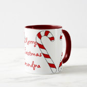 Merry Kerstopa Candy Cane Mok van Janz (Voorkant rechts)