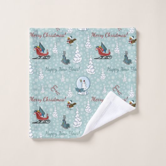 Merry-kerstpatroon Bad Handdoek (Wasdoekje)