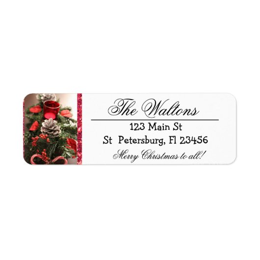 Merry kerstpine Cone Return Address Labels (Voorkant)