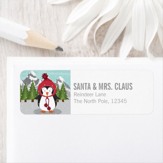 Merry Kerstpinguin Etiket (Insitu)