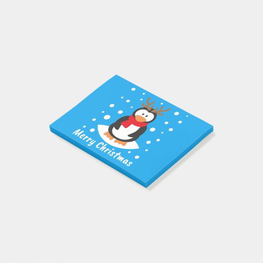 Merry Kerstpinguin Post-it® Notes (Schuin)