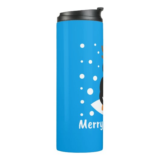 Merry Kerstpinguin Thermosbeker (Gedraaid links)