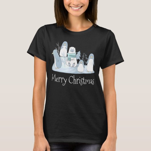 Merry Kerstpinguins Polar Beer Pop Chris T-shirt (Voorkant)