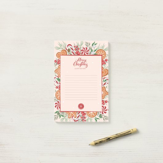 Merry kerstpost-it notities post-it® notes (Op bureau)