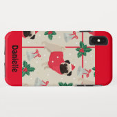 Merry Kerstpug Case-Mate iPhone Case (Achterkant (horizontaal))